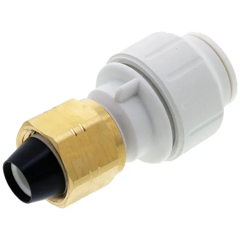 John Guest Female Connector With Brass Nut: 1/2" Cts To 1/2" Nps 1