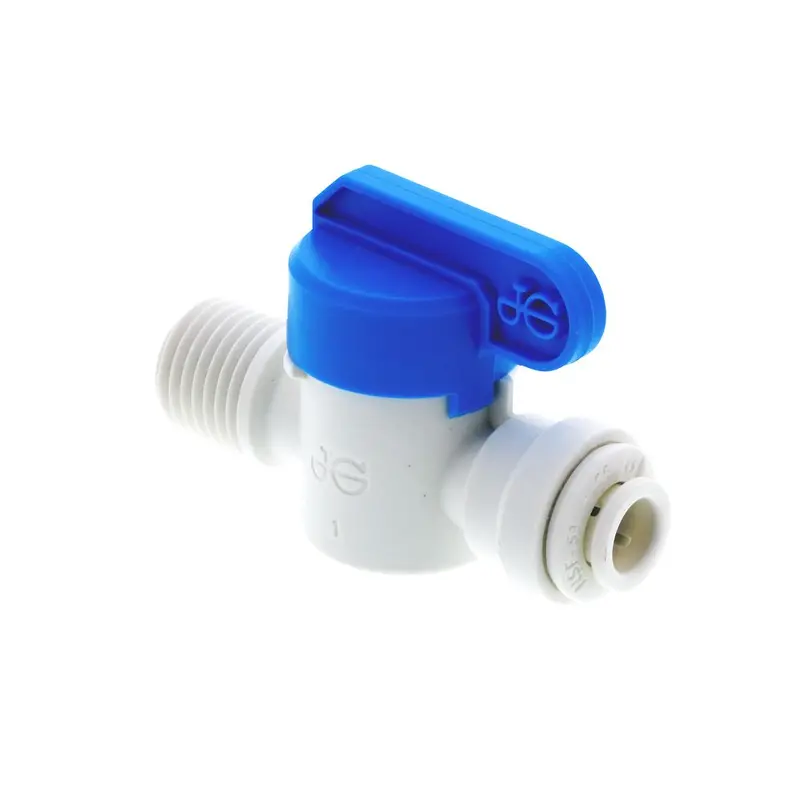 John Guest Polypropylene Shut-Off Valve – 1/4-Inch Tube Inlet, 1/4-Inch Male Nptf Outlet 1