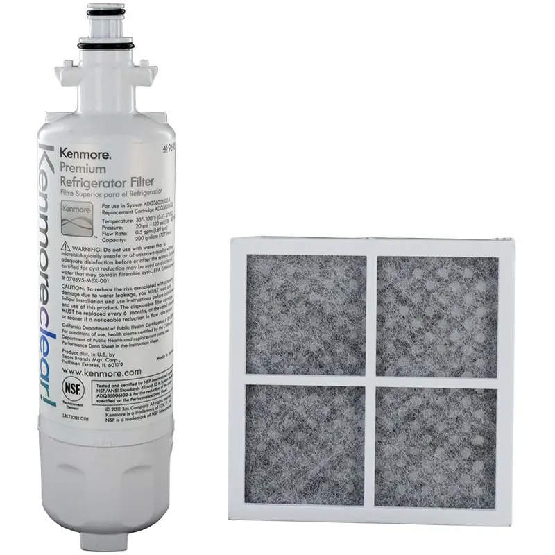 Kenmore Clear 9690 Refrigerator Water Filter + Kenmore Elite 9918 Cleanflow Air Filter Combo 1
