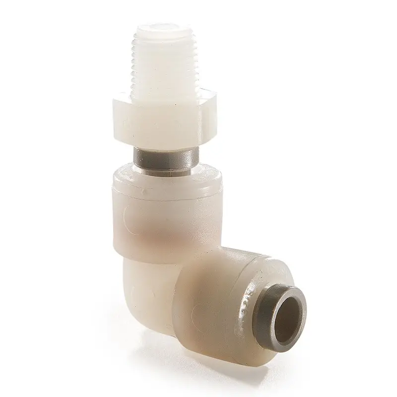 Kynar Pvdf 3/8" X 1/8" Swivel Elbow With Male Nptf Threads 1