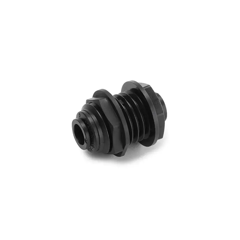 Kynar Pvdf Bulkhead Union – 3/8" × 3/8" Black 1
