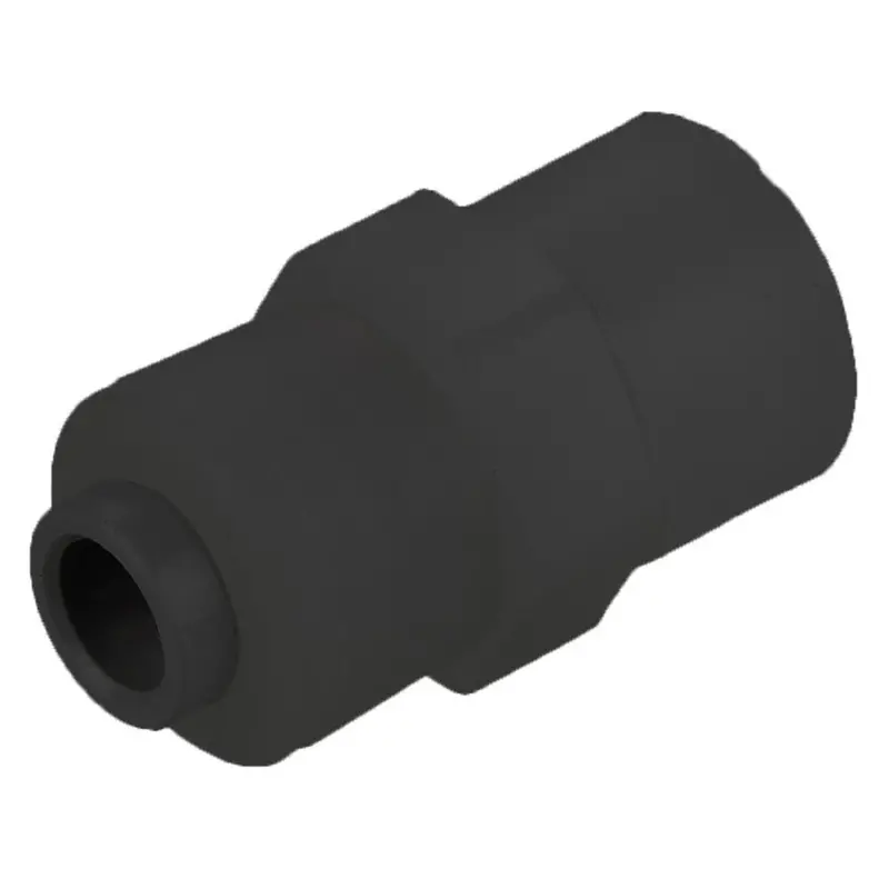 Kynar Pvdf Faucet Thread Adapter – 1/4" × 7/16-24 Uns Black 1