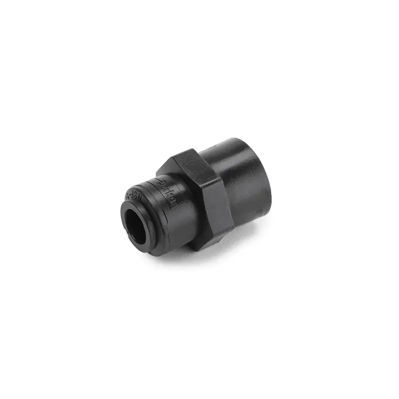 Kynar Pvdf Female Nptf Adapter – 3/8" × 1/4" Black 1