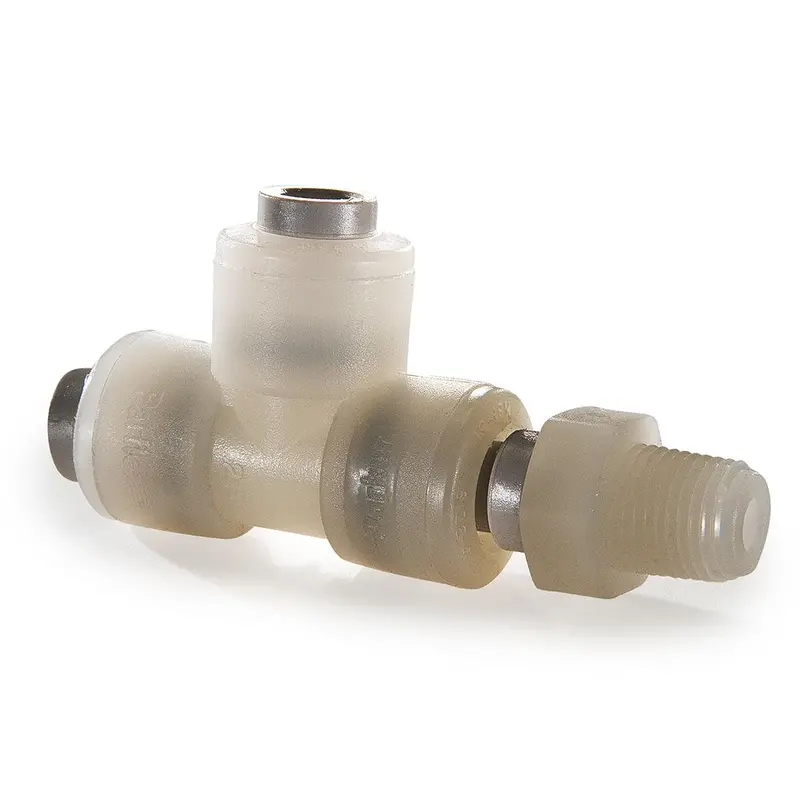 Kynar Pvdf Male Run Swivel Tee — 3/8" X 1/4" Nptf Threads 1