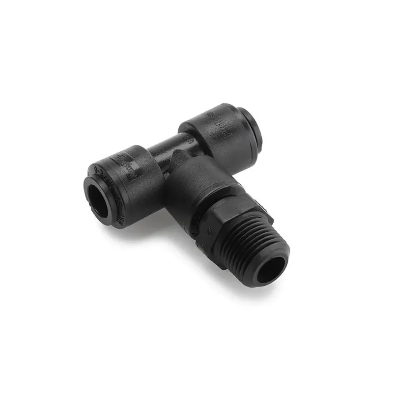 Kynar Pvdf Swivel Branch Tee – 1/4" × 1/8" Male Nptf Black 1