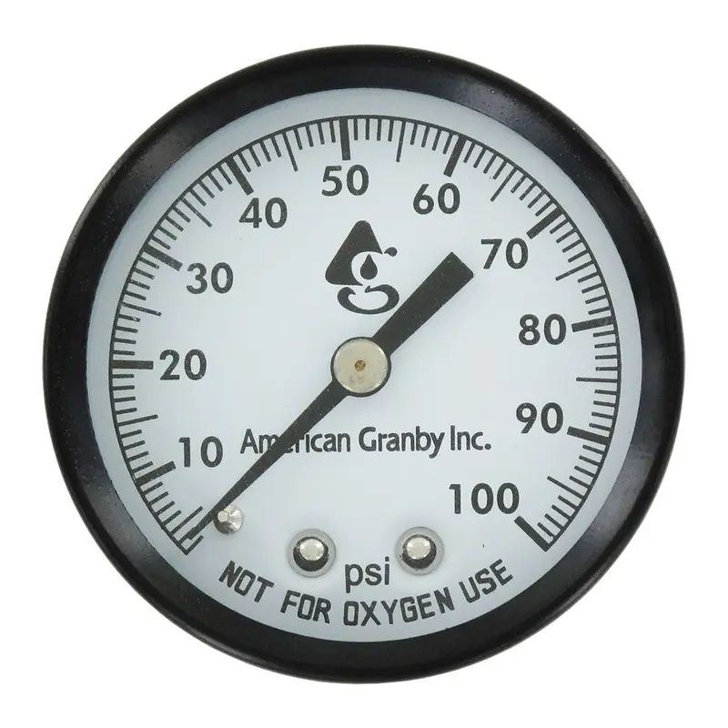 Lead-Free 0–100 Psi Center-Mount Water Pressure Gauge With Plastic Dial 1