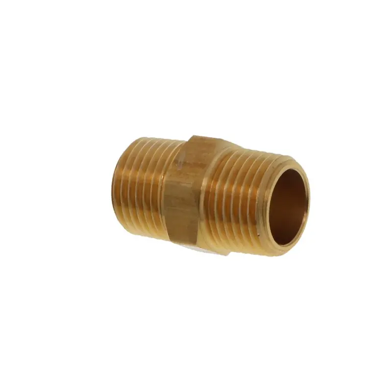 Lead-Free Brass Hex Nipple: 1/2" Male Npt × 1.49" Length 1