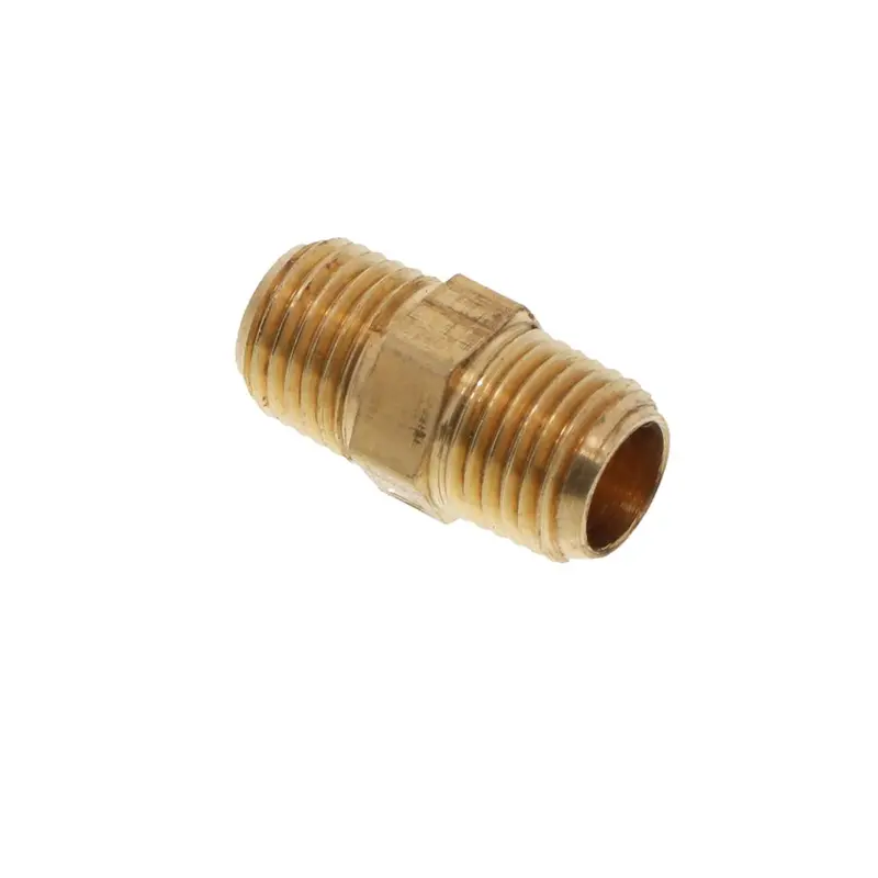 Lead-Free Brass Hex Nipple – 1/4" Male Pipe Thread × 1" Length 1