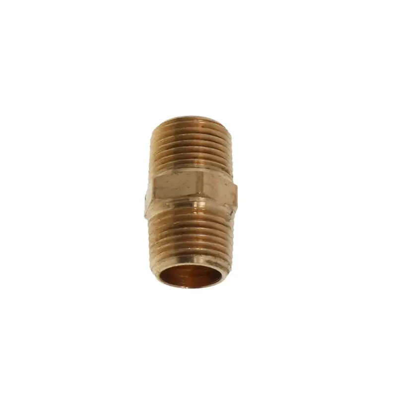 Lead-Free Brass Hex Nipple – 3/8" Male Pipe Thread × 1-1/4" Length 1
