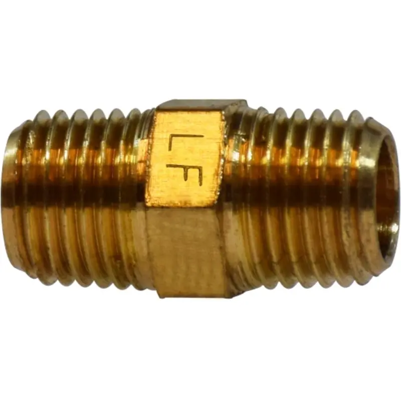 Lead-Free Brass Red Nipple – 3/8" × 1/4" 1