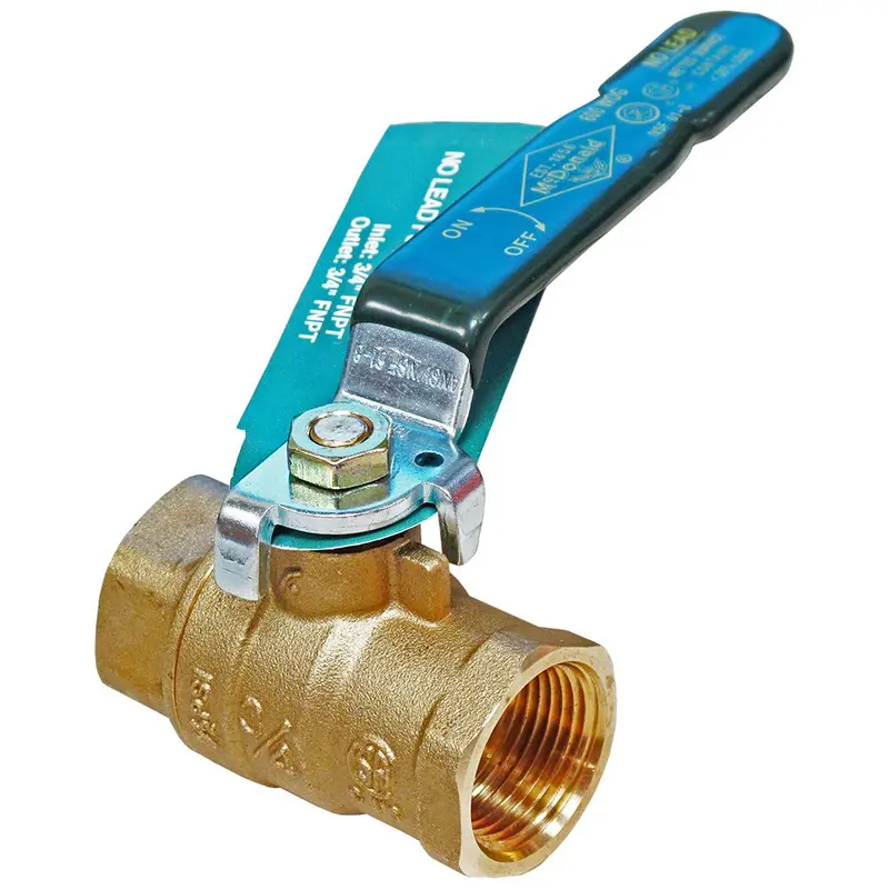 Lead-Free Full-Port Brass Ball Valve – 3/4 Inch Female National Pipe Thread 1