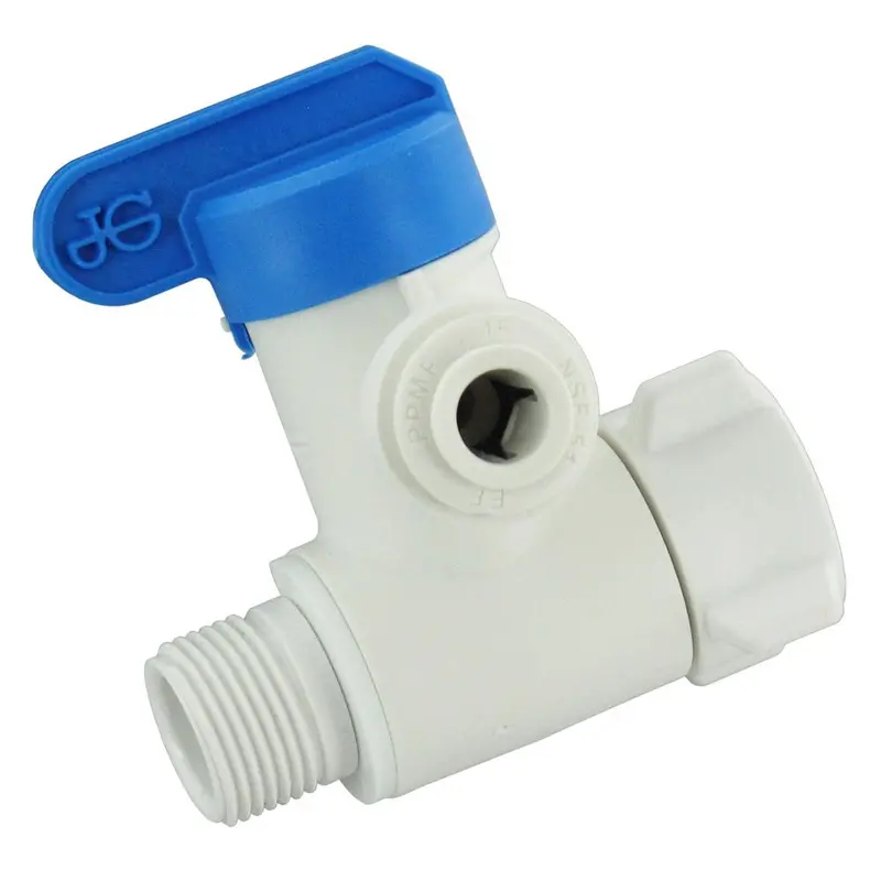 Lead-Free John Guest 3/8" X 3/8" X 1/4" Plastic Angle Stop Adapter Valve 1