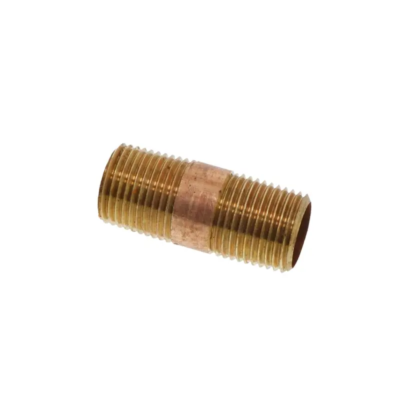 Lead-Free Red Brass Pipe Nipple – 1/2" Male Iron Pipe Thread × 2" Length 1
