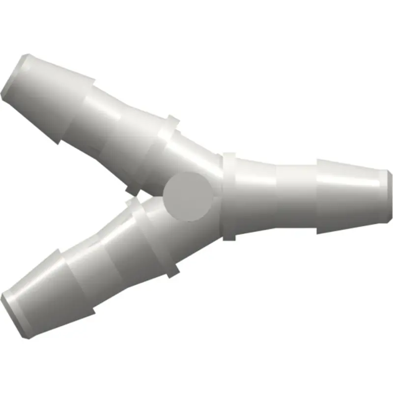 Linktech White Nylon Y-Tube Fitting With Dual 200-Series Barbs — Supports 1/4" (6.4 Mm) Id Tubing 1