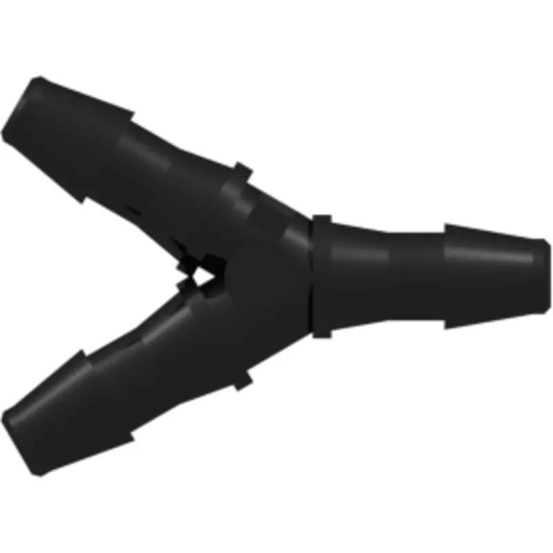Linktech Y-Branch Fitting With 200-Series Barbs – 1/8" Id Tubing, Black Nylon 1