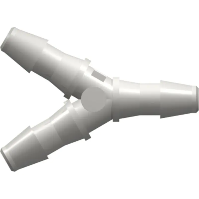 Linktech Y-Configuration Tube Fitting With Triple 200 Series Barbs For 3/16" (4.8 Mm) Id Tubing, White Nylon 1