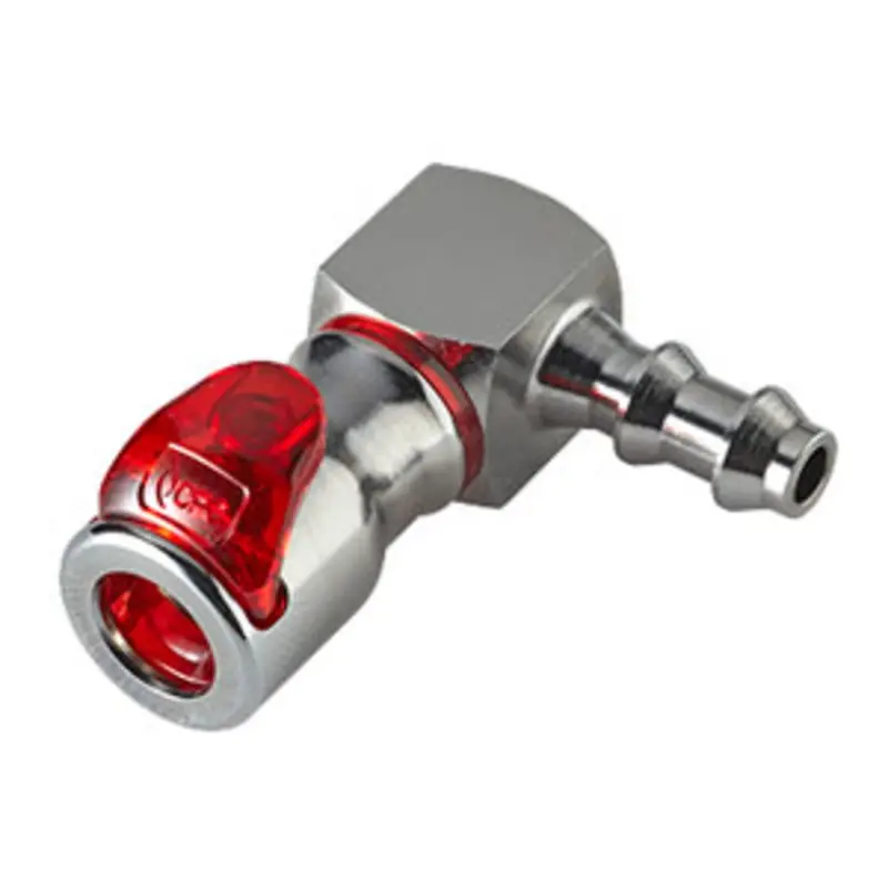 Lq2D3304Lred Valved Elbow Locking Hose Barb Coupling Body – 1/4" 1