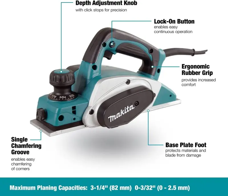 Makita Kp0800K-B/C 3-1/4" Planer – Reconditioned Woodworking Tool 1