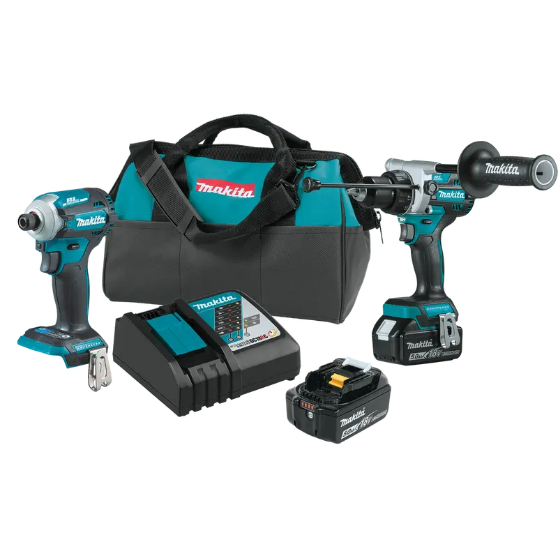 Makita Xt288T-B 18V Lxt Brushless 2-Piece Cordless Combo Kit – Includes 5.0Ah Batteries And Charger 1