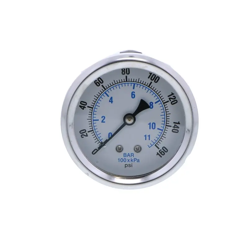 Mid-Range 160 Psi Water Pressure Gauge – 2.5" Plastic Dial, Center-Mount, Stainless Steel Case 1