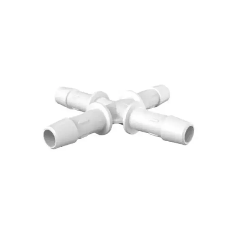 Natural Polypropylene Cross Fitting – 3/8" Tube Id 1