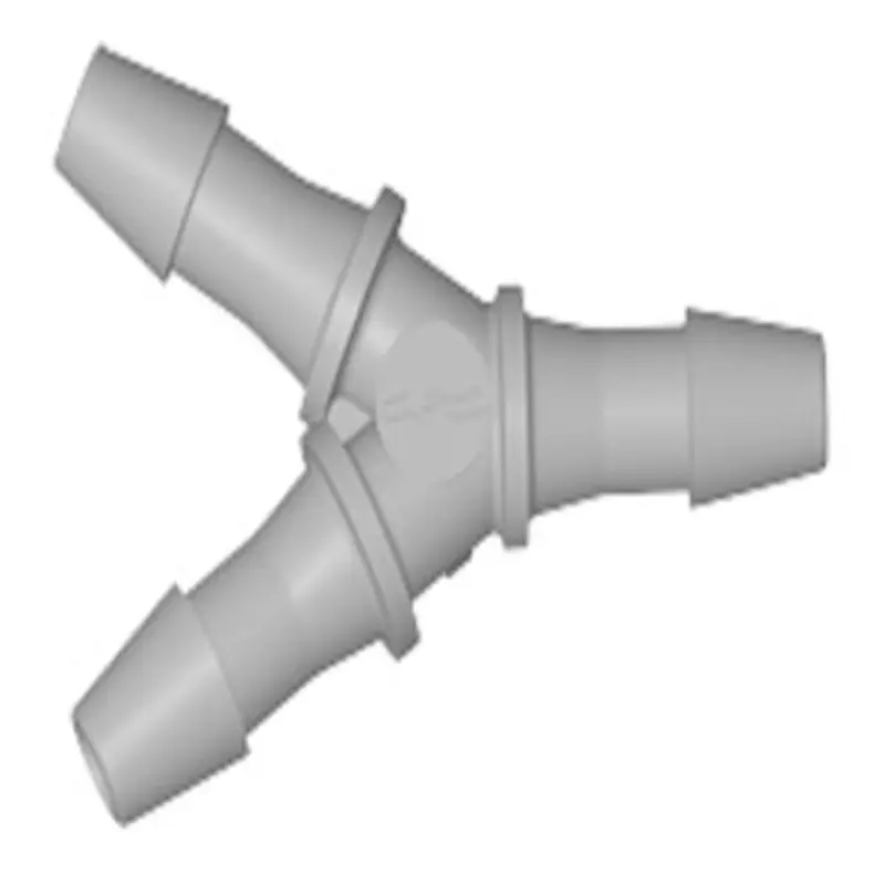 Natural Polypropylene Hy5 Y-Branch Fitting – 5/32" Hb Triple Port 1