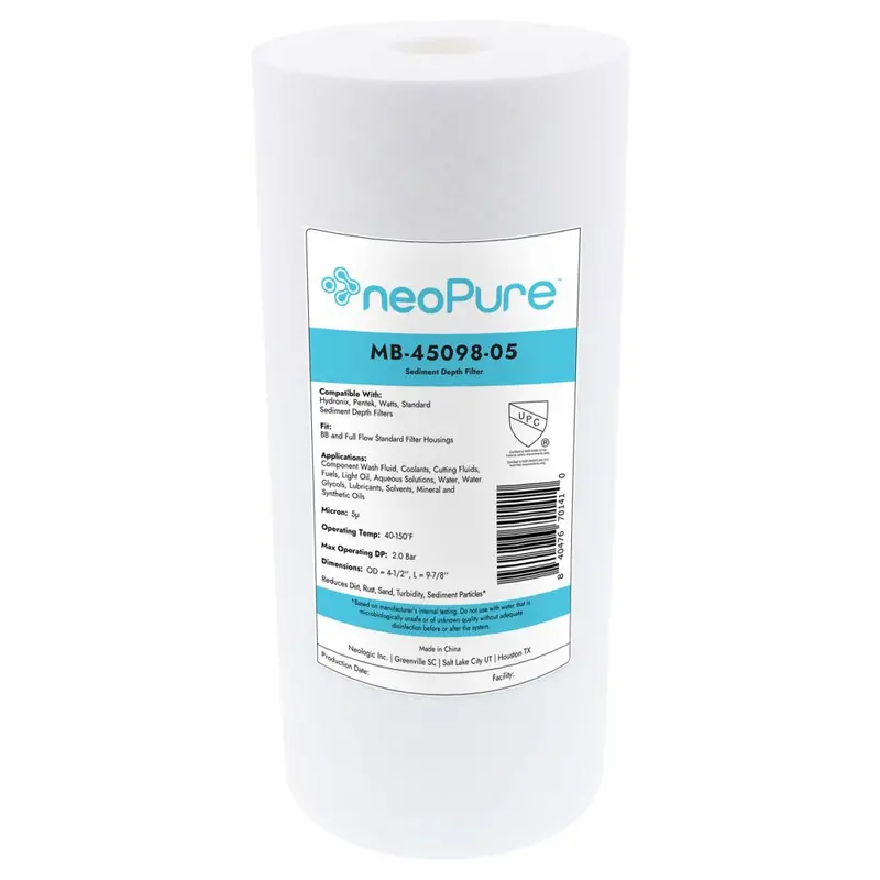 Neo-Pure 10-Inch Bb Graded-Density Polypropylene Sediment Filter (50/5 Micron) 1
