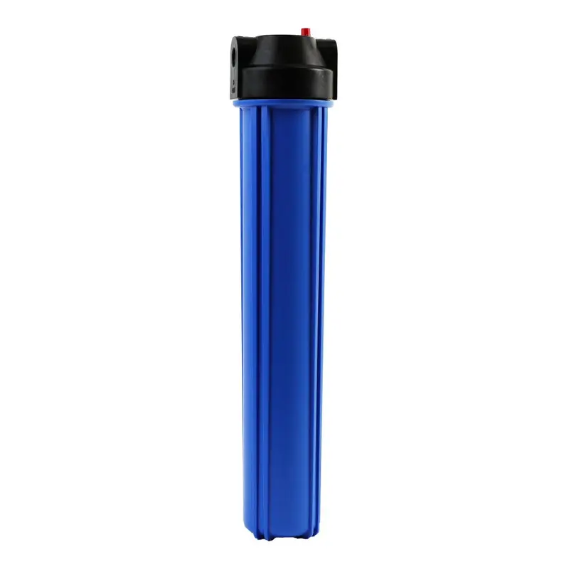 Neo-Pure 20-Inch Slimline Flat-Cap Housing – Nsf-Certified, Black Cap/Blue Sump, 1/2-Inch Ports With Integrated Pressure Relief 1