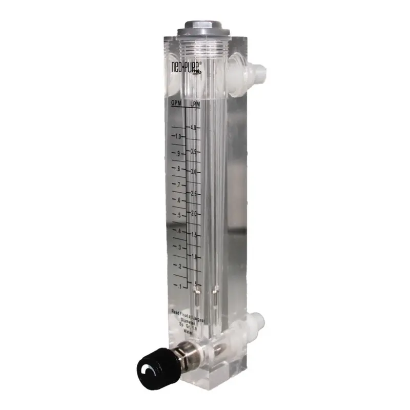 Neo-Pure Adjustable Panel-Mount Flow Meter: 0.1–1 Gpm, 1/4" Male Npt 1