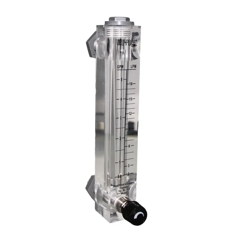 Neo-Pure Adjustable Panel-Mount Flow Meter: 0.5–5 Gpm, 1/2" Male Npt 1