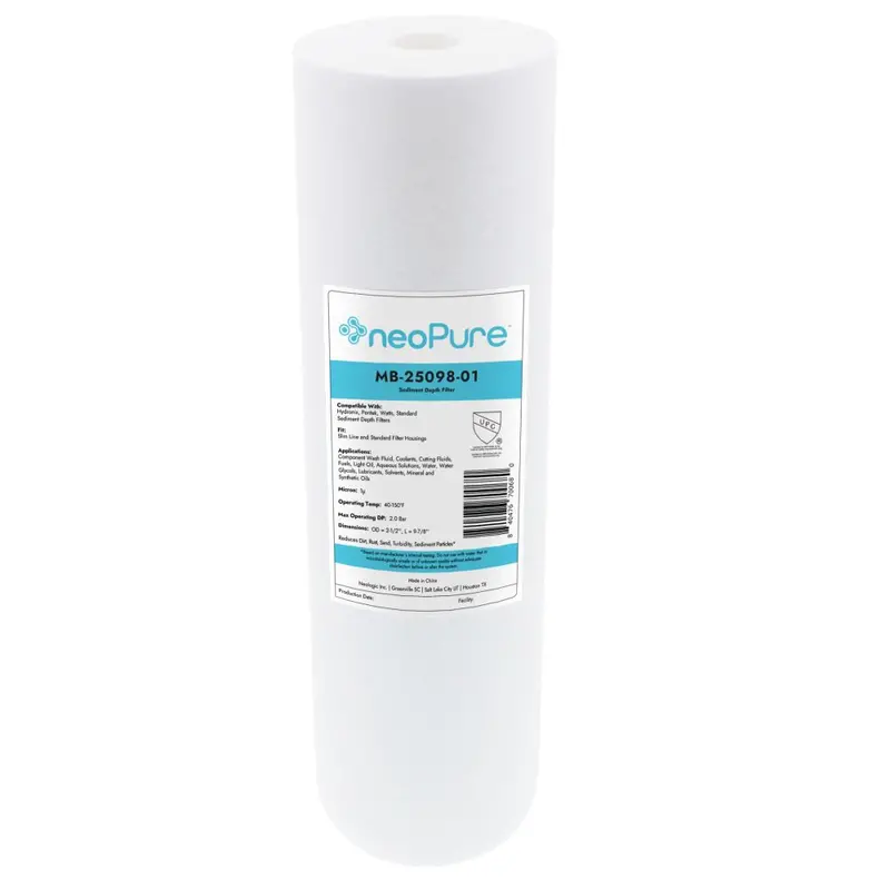 Neo-Pure Mb-25098-01 Polypropylene Sediment Depth Filter — 9-7/8" Length, 1 Micron Rating 1