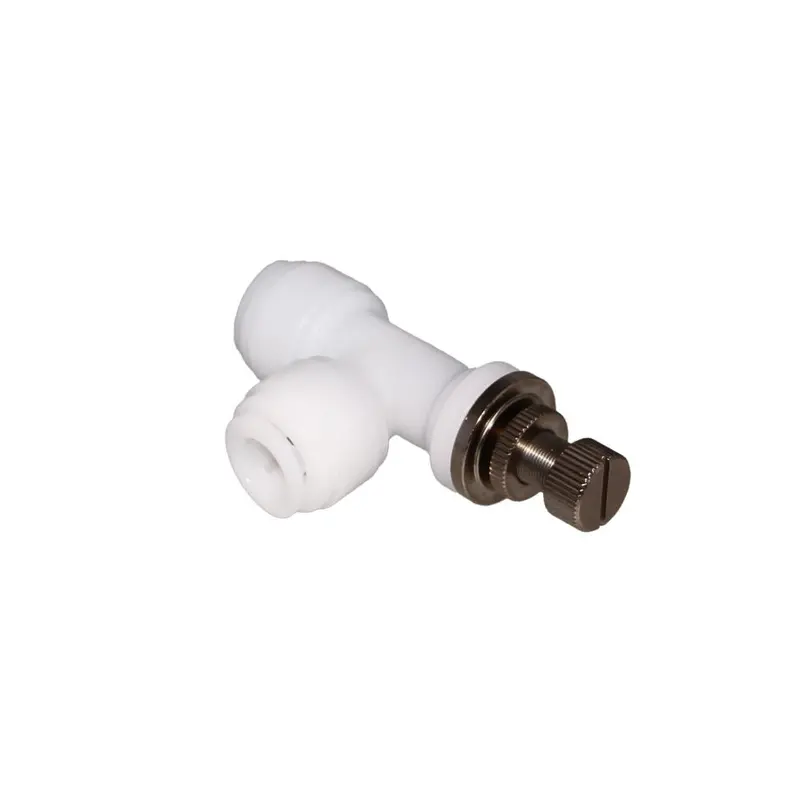 Neofit Acetal Natural White Flow-Control Elbow Union – 1/4" Tube 1