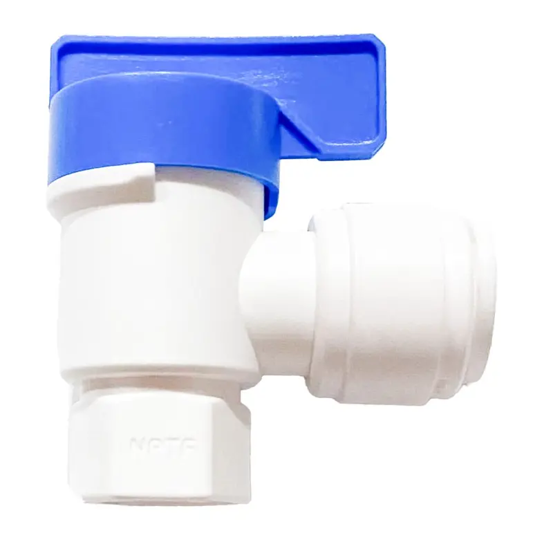 Neofit Acetal White 1/4" Fpt × 1/2" Tube Tank Elbow Valve 1