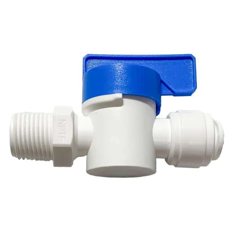 Neofit Acetal White 3/8" Od To 3/8" Nptf Shut-Off Valve 1