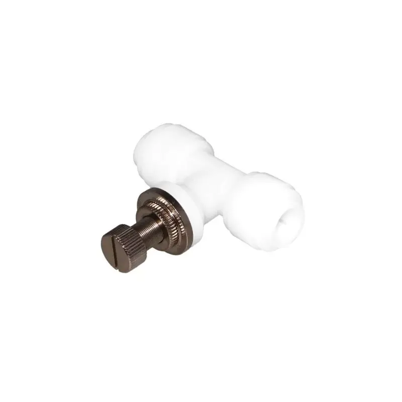 Neofit Acetal White Flow-Control Union Connector – 1/4" Tubing 1