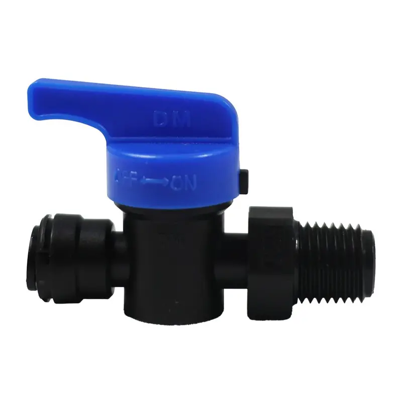 Neofit Polypropylene Hand Valve – Black, 1/4" Od X 1/4" Nptf Male Connector 1