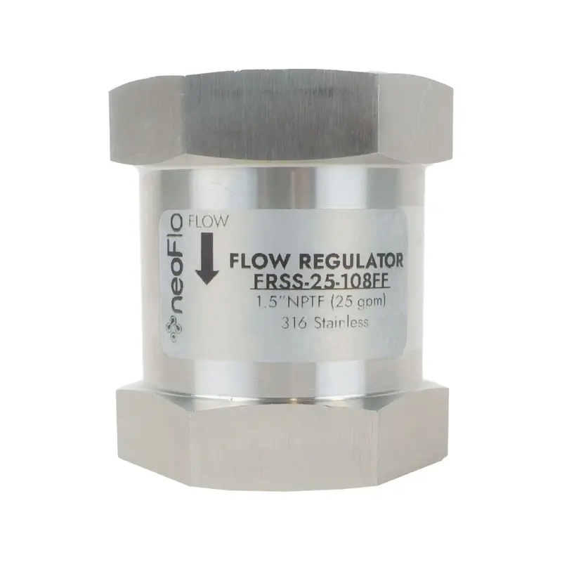 Neoflo 316 Stainless Steel Flow Restrictor – 25 Gpm, 1.5" Fpt X Fpt 1
