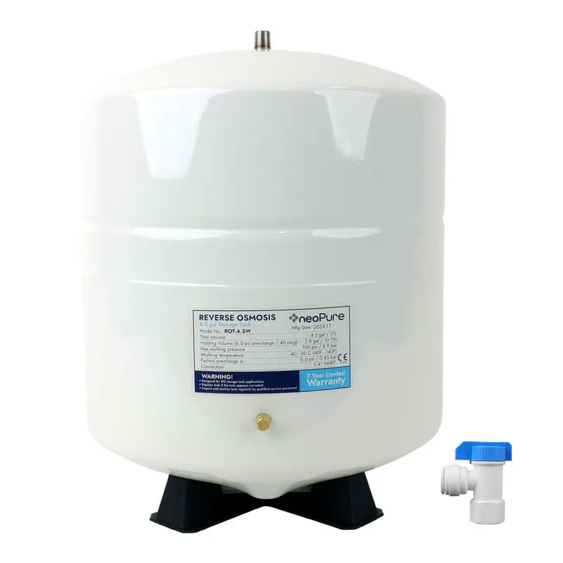 Neopure Rot-4.5W Powder-Coated Steel Ro Tank – 4.5 Gallon With Neofit Valve 1