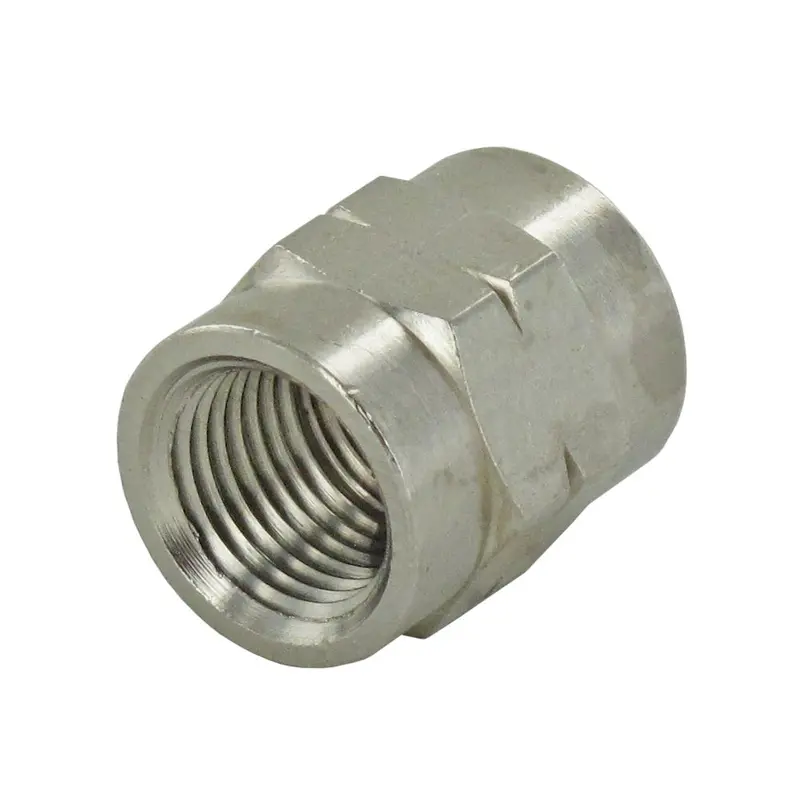 Nickel-Plated Brass Double Nptf Coupling — 1/8-Inch X 1/8-Inch 1