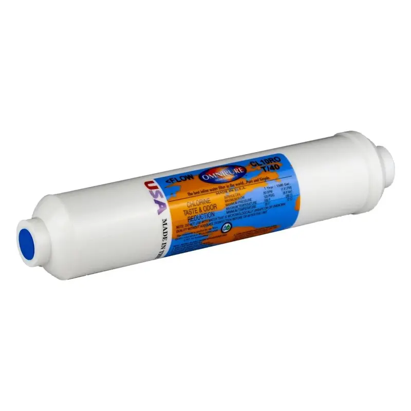 Omnipure Cl10Rot40-B Coconut Shell Granular Activated Carbon Filter — 10" × 2", 1/4" Fpt 1