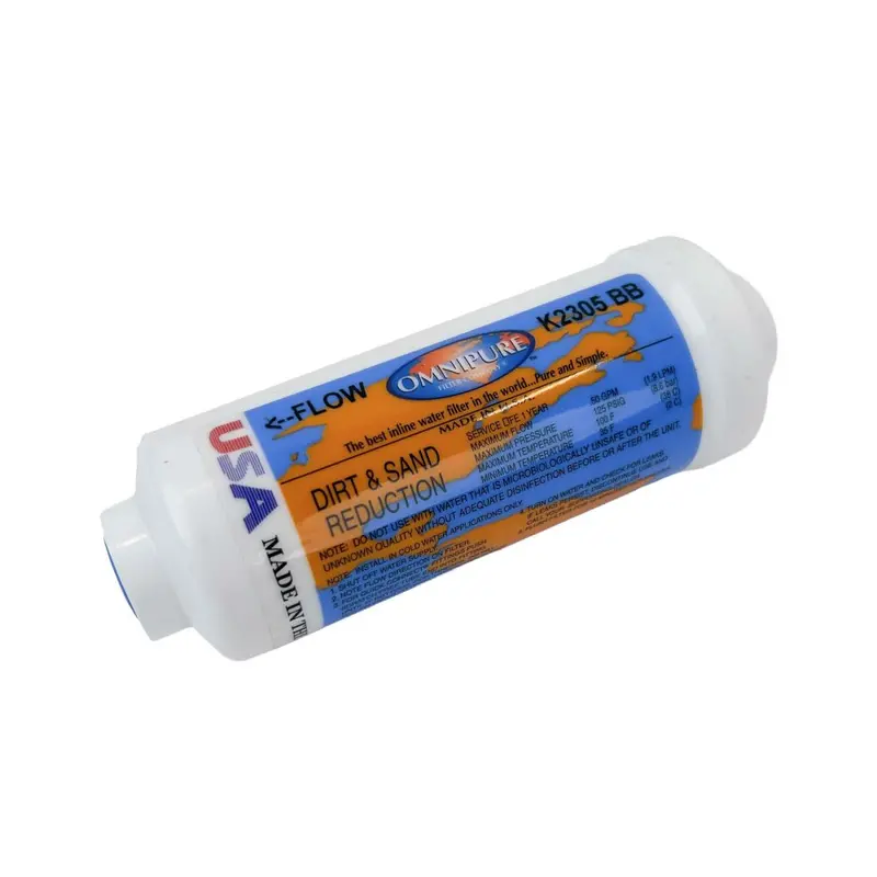 Omnipure K2305-Bb Inline Sediment Prefilter – 6" × 2", 5 Micron, 1/4" Fpt 1