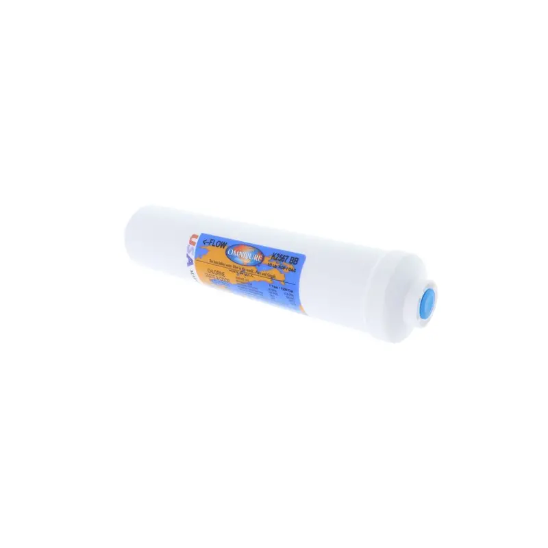 Omnipure K2567-Bb Inline Filter: 10" × 2" Granular Activated Carbon & 0.5 Lb Kdf-55, 1/4" Fpt 1