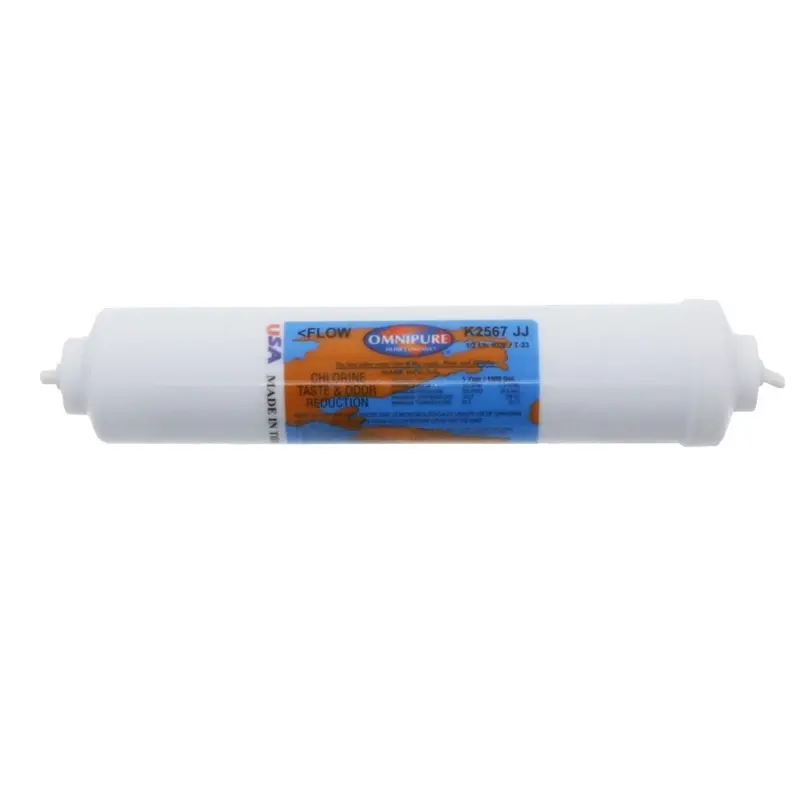 Omnipure K2567-Jj 10-Inch X 2-Inch Inline Gac + Kdf-55 Filter – 1/4-Inch Quick Connect 1