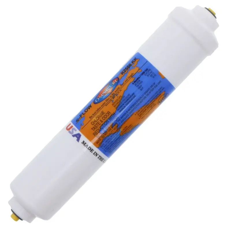 Omnipure K2586-Kk Inline Gac/Cto & Scale-Inhibiting Icemaker Filter – 10" X 2", 3/8" Quick-Connect 1