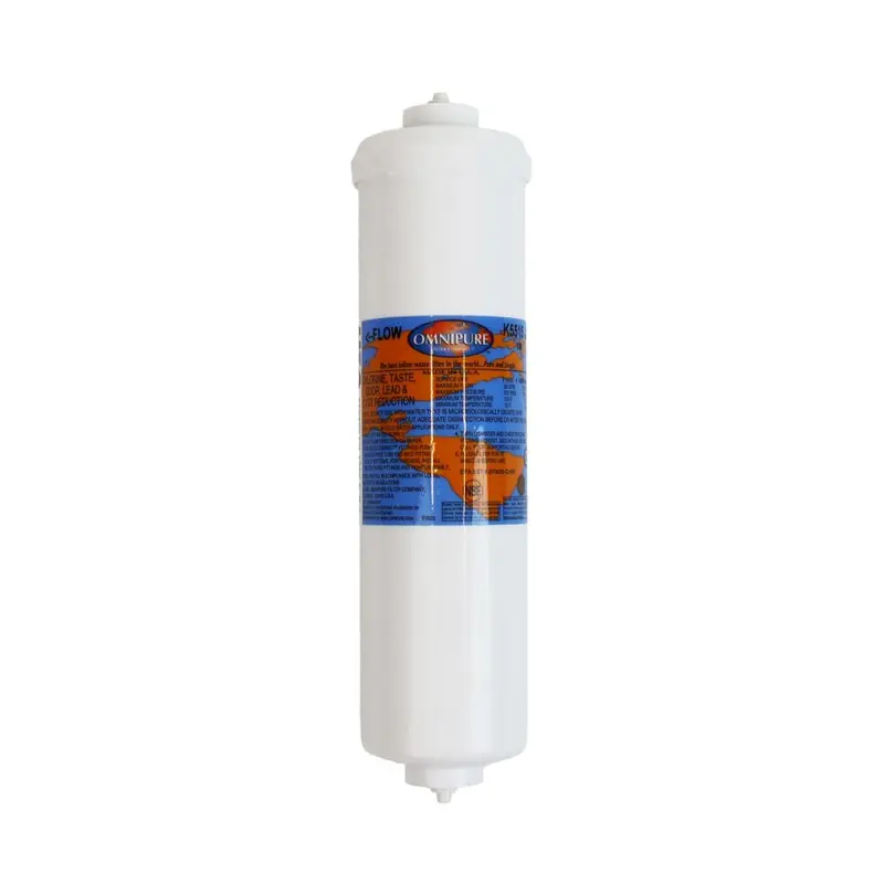 Omnipure K5515-Jj Inline Filter: 10" X 2.5", 1-Micron Cto/Lead/Cyst Reduction With 1/4" Quick Connect 1