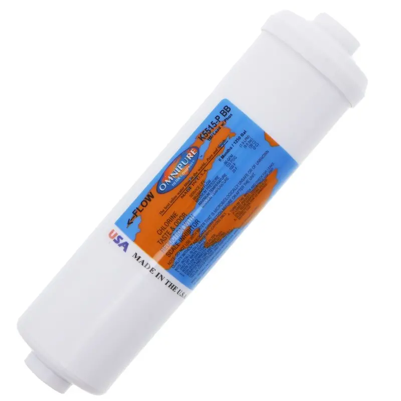 Omnipure K5515-P-Bb Inline Filter – 1-Micron Cto, Lead & Cyst Reduction With Scale Inhibitor, 10" × 2.5", 1/4" Fpt 2