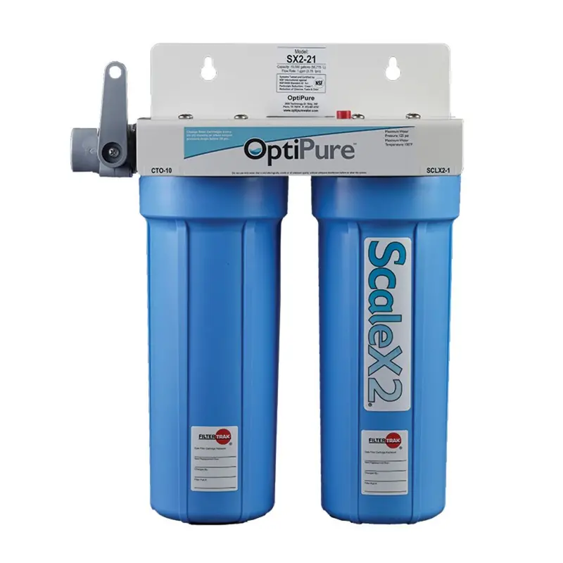 Optipure 10" Dual-Housing System: 0.5-Micron Sediment + Scale Protection (1.5 Gpm, 15,000-Gallon Capacity) 1