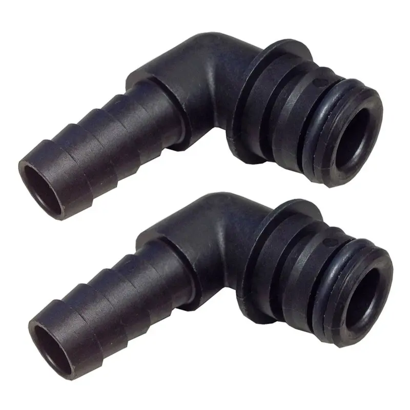 Pair Of 3/4" Quad-Port 90° Elbow Fittings With 1/2" Hose Barb 1