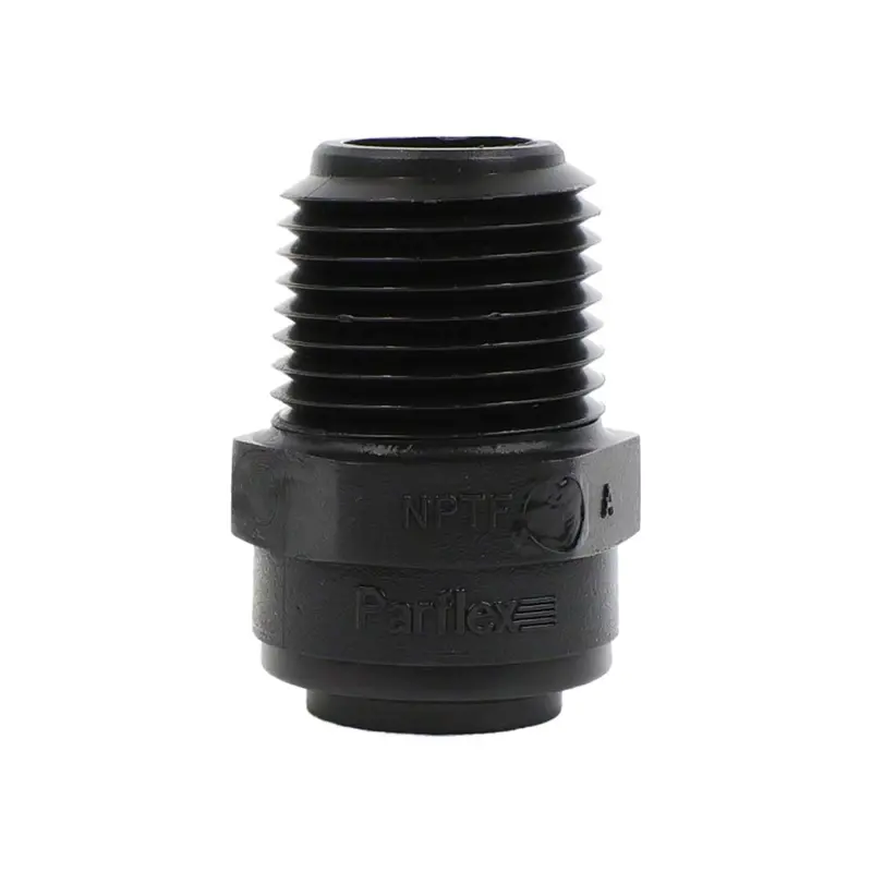 Parker Kynar Black Male Connector – 1/2" × 1/2" Nptf Thread 1