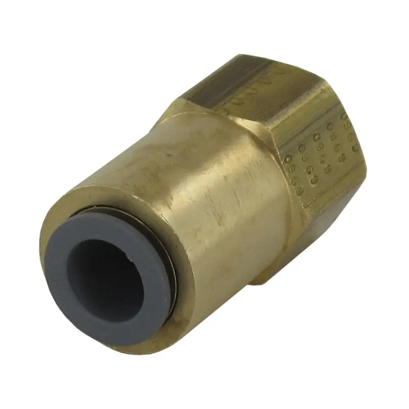 Parker Prestolok Lead-Free Brass Female Flare Fitting – 3/8" Quick Connect × 3/8" Female Flare 1